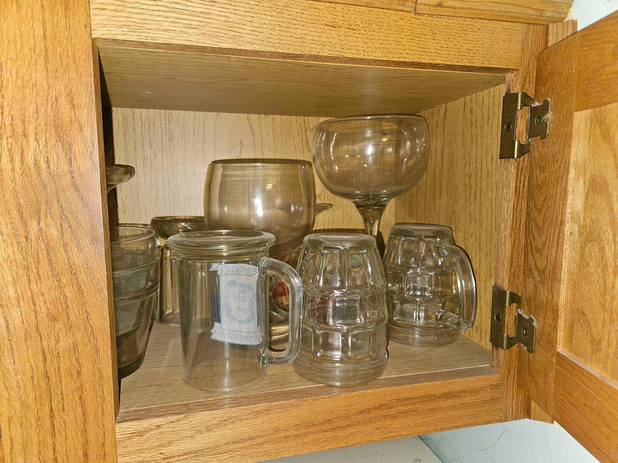 Contents of Kitchen Cabinets - Glassware, Kitchenware, Flatware, & Cooking Items