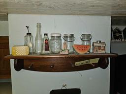 Shelf & Cabinet Top Contents - Vintage Glassware & Wooden Decor