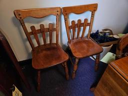 Oak Fold Top Dining Table w/ 4 Chairs