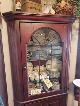 Corner Display Cabinet, Bottom Cabinet Contents, & Contents Above Cabinet