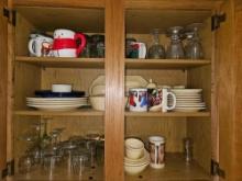 Contents of Kitchen Cabinets - Glassware, Kitchenware, Flatware, & Cooking Items