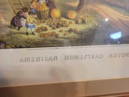 Currier and Ives American Homestead Autumn print