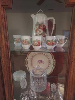 Contents of Top 2 China Cabinet Shelves - Vases, Glassware, Plates, & more