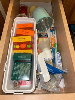 contents inside bathroom cabinet