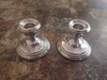 2 Revere Silversmiths Sterling Silver Candleholders