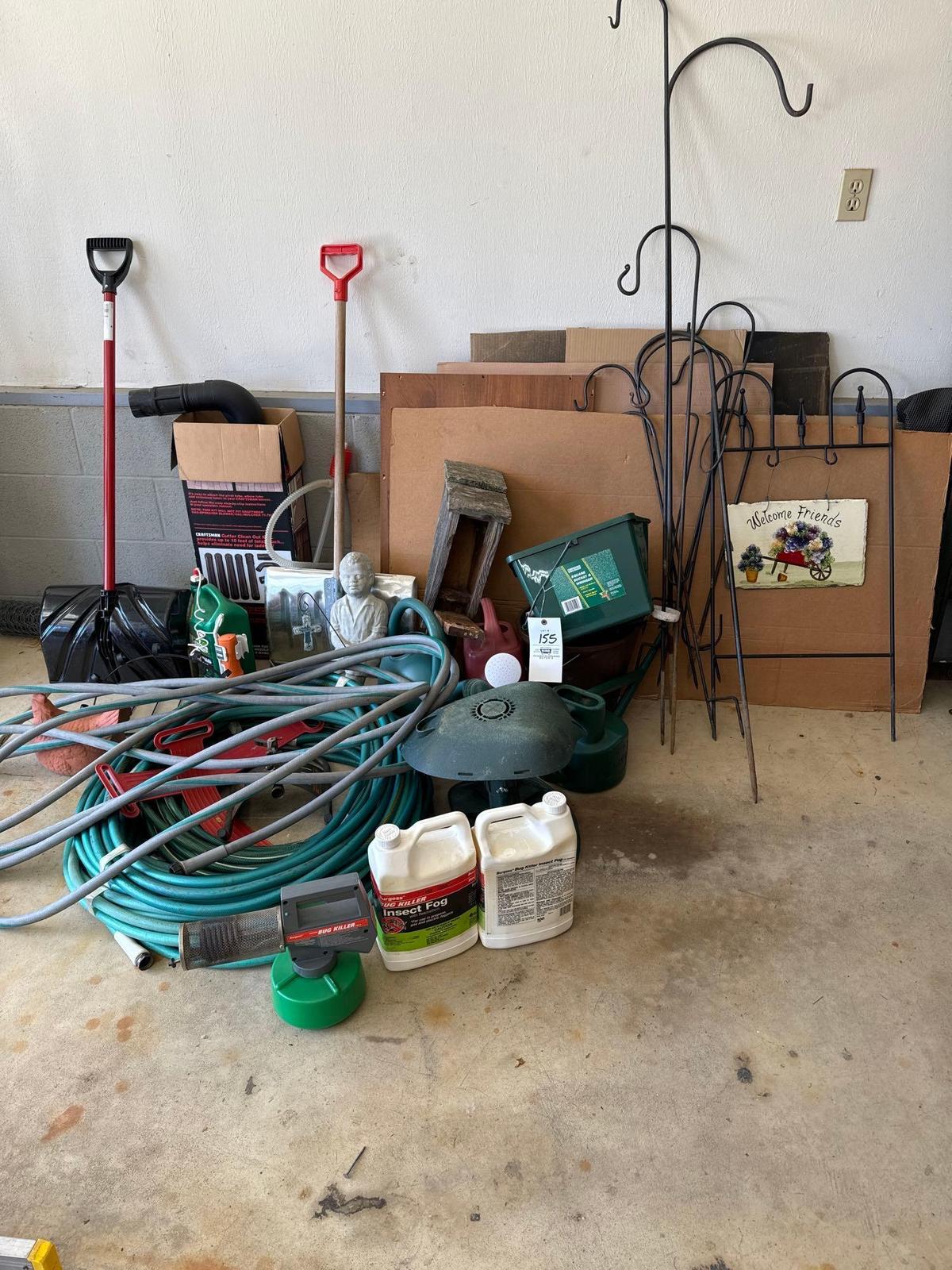 large lot of garden supplies