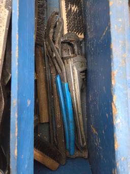 Wooden Tool Chest w/ Assorted Hand Tools