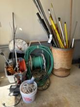 Garden hose, thermometer, electric motor and hardware