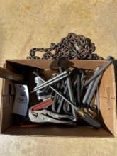 assorted tools and small chain