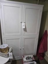 Painted White 4 Door Storage Cabinet