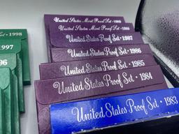 U.S. Proof Sets 1980 through 1998 (19)