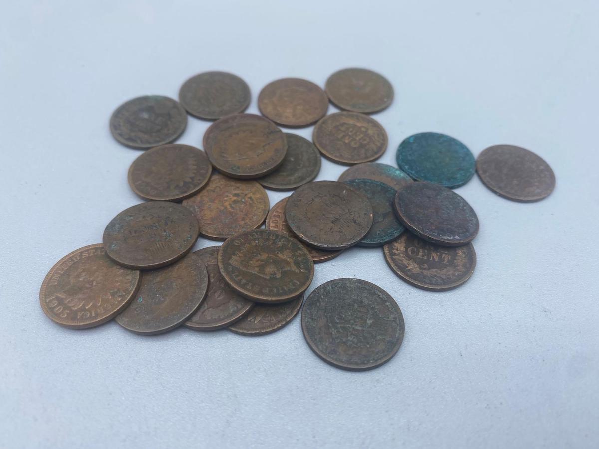 Indian Head Cents bid x 25