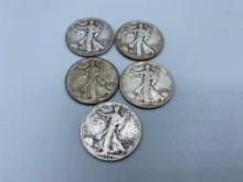 Walking Liberty Half Dollars bid x 5