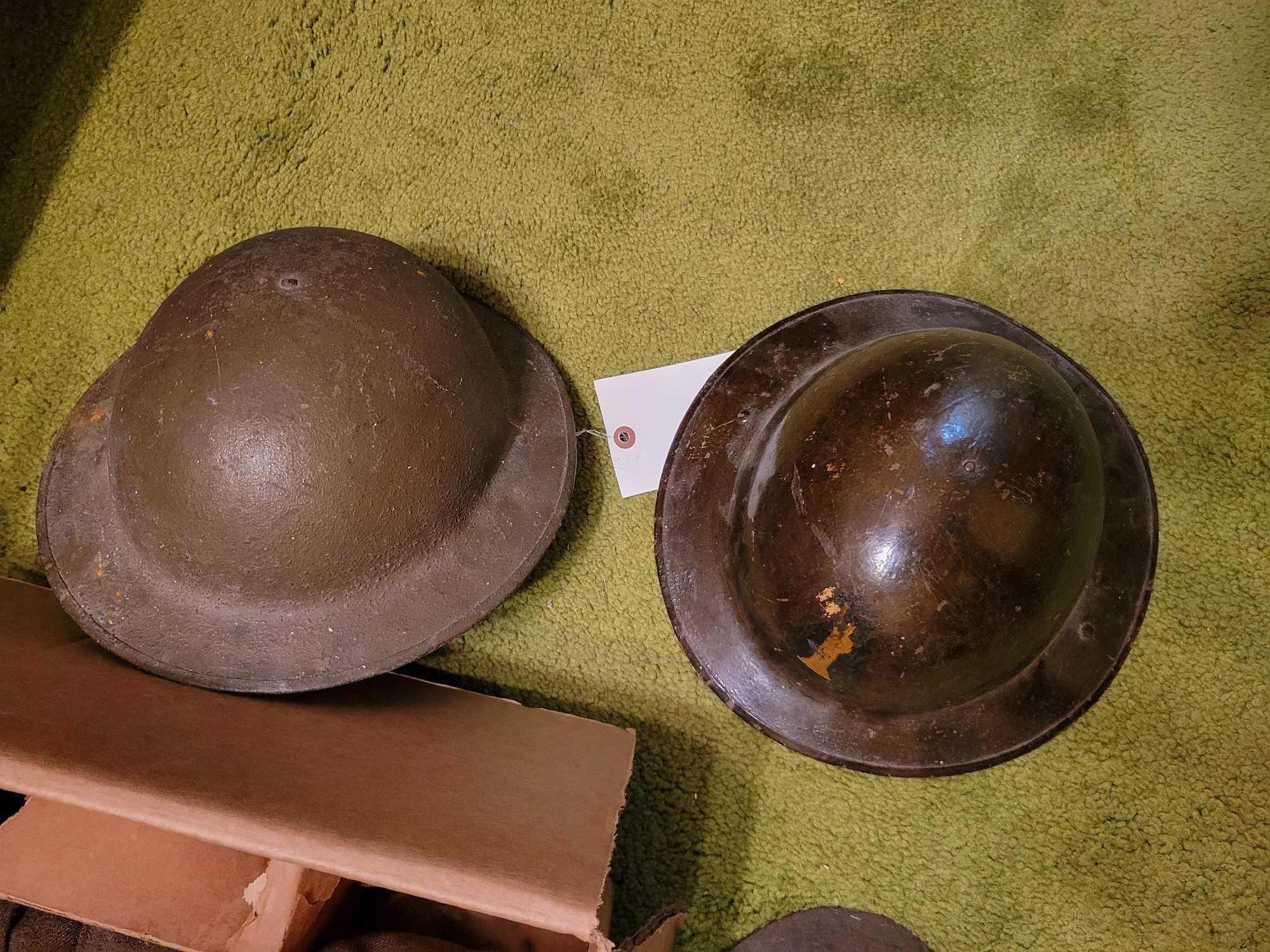 Early army helmet, scope, reel, military