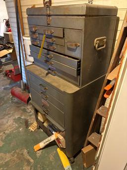 Craftsman 2pc stack toolbox located in basement
