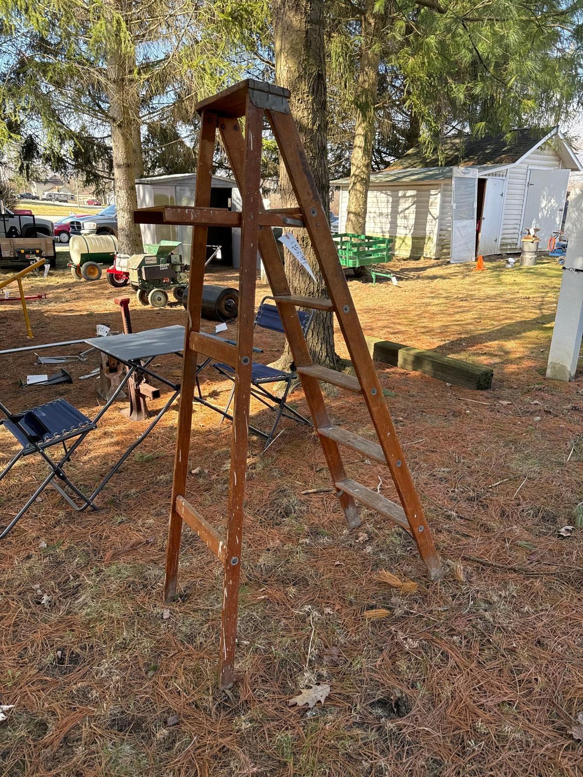 wood folding ladder