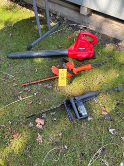 electric chainsaw, trimmer, blower
