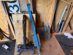 Assorted Hardware, Lumber, Bolts, Ladder Jacks