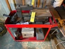 shop cart, scroll saw, electric tools