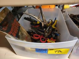 Lots of Pipe Wrenches, hex keys, Threader, and more hand tools