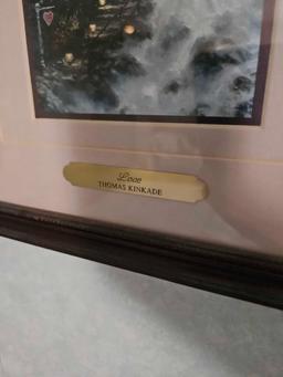 Thomas Kincade print, pair of 3D frames