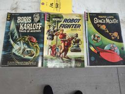 (3) Vintage Gold Key Comics, Space Mouse, Robot Fighter, Boris Karloff
