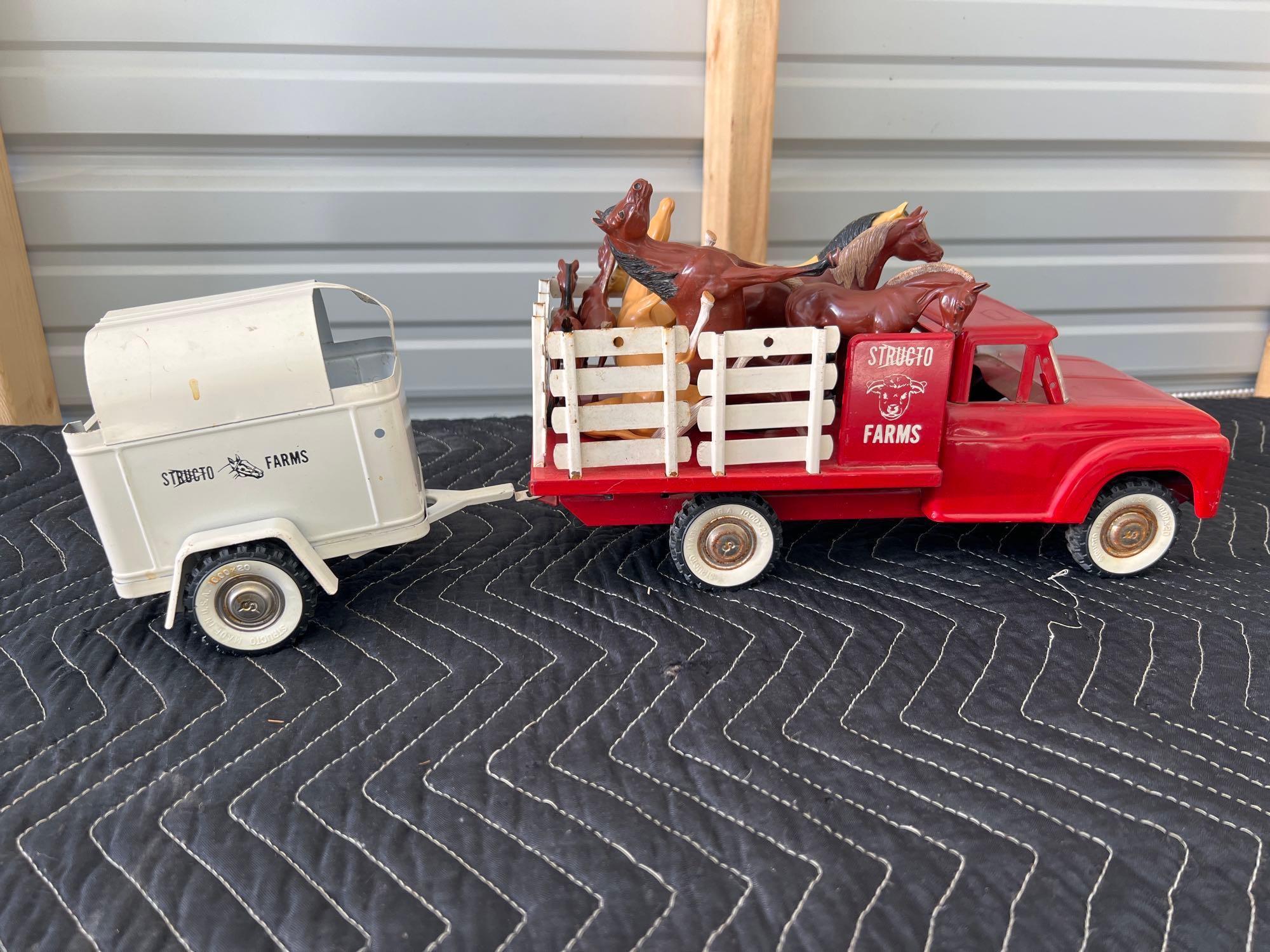 Vintage Structo Farms Truck With Trailer