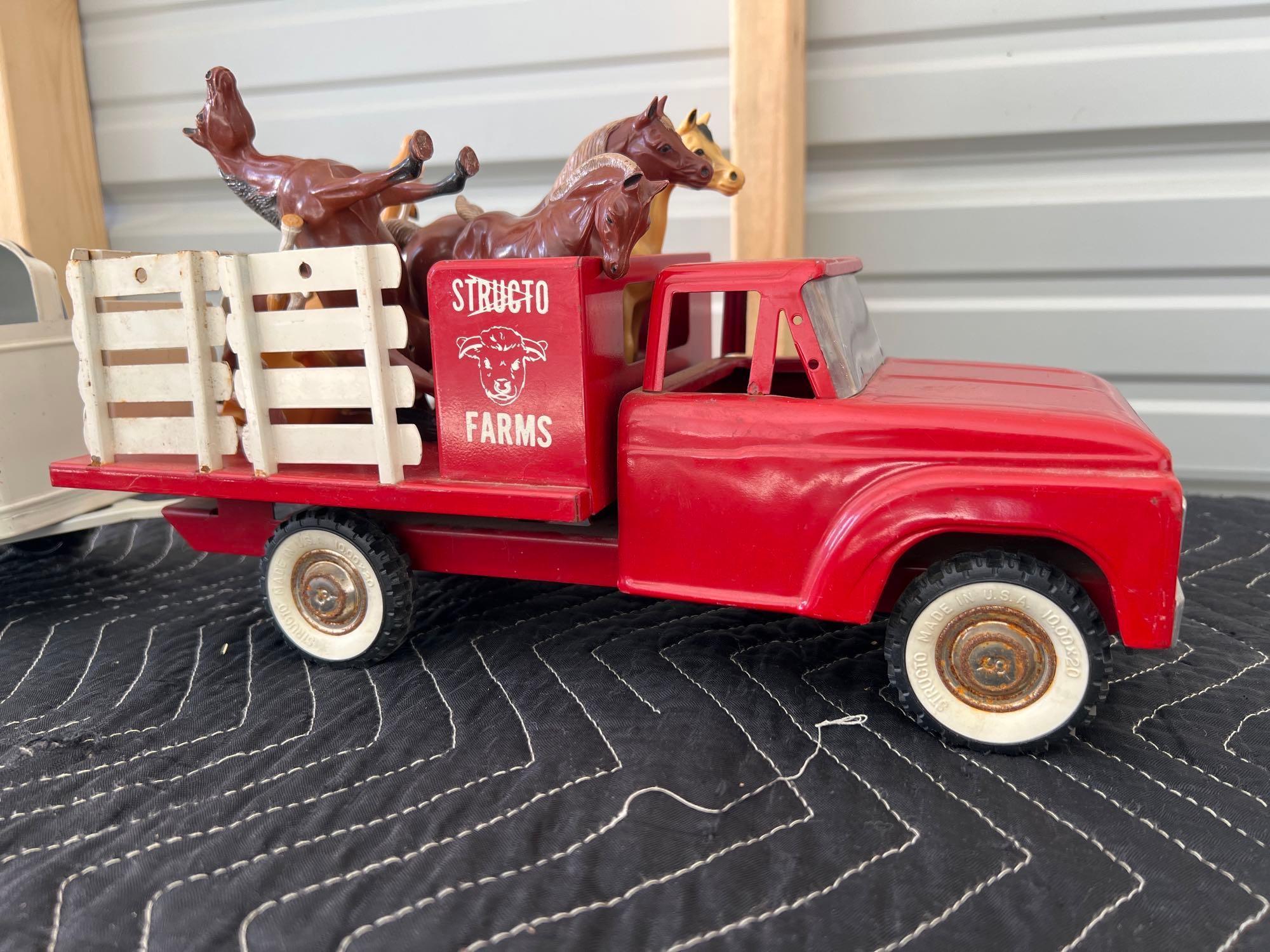 Vintage Structo Farms Truck With Trailer