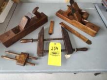 Early Wood Planes, Clamp, Rules