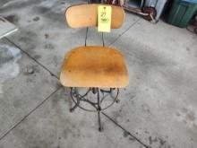 Vintage Toledo Stool W/ Back Industrial Adjustable