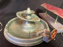 Steam Powered Water Fountain, Windmill, & American Flyer Train Station