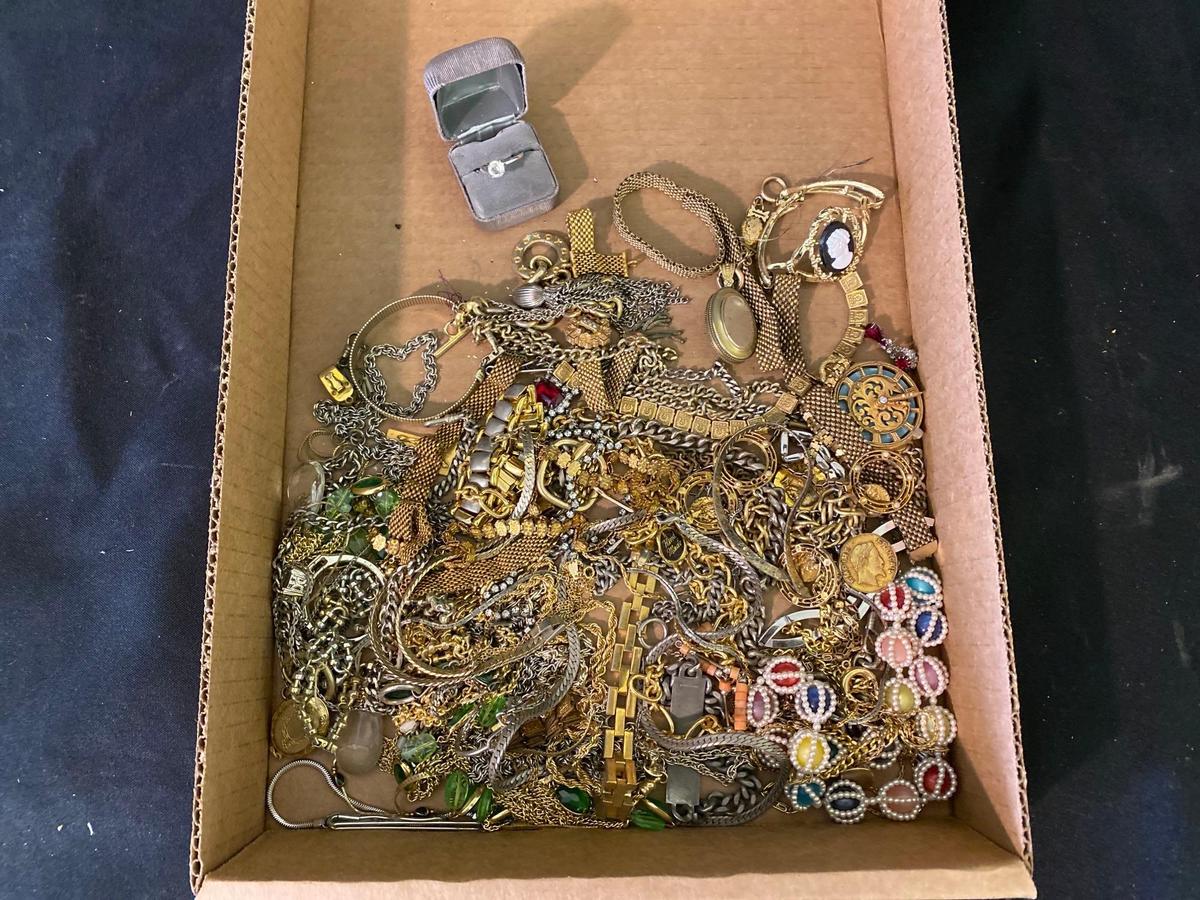 Box Full Of Costume Jewelry 3lbs 10oz