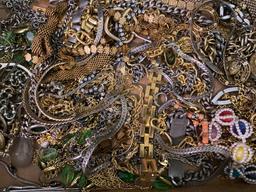 Box Full Of Costume Jewelry 3lbs 10oz