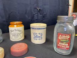 Assorted advertising jars
