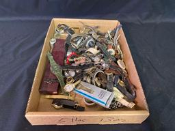 Box Full Of Wrist Watches & Parts 5lbs 13oz