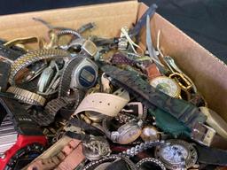 Box Full Of Wrist Watches & Parts 5lbs 13oz