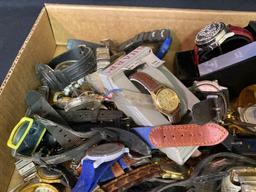 Box Full Of Wrist Watches & Parts 5lbs 8oz