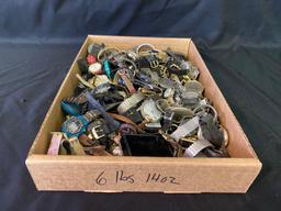 Box Full Of Wrist Watches & Parts 6lbs 14oz