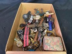 Box Full Of Wrist Watches & Parts 4lbs 4oz