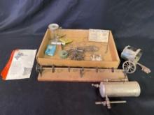 Box Full Of Model Steam Engine Parts & Accessors