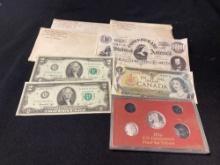 Proof Set Tribute, $2 Bill, Foreign Money
