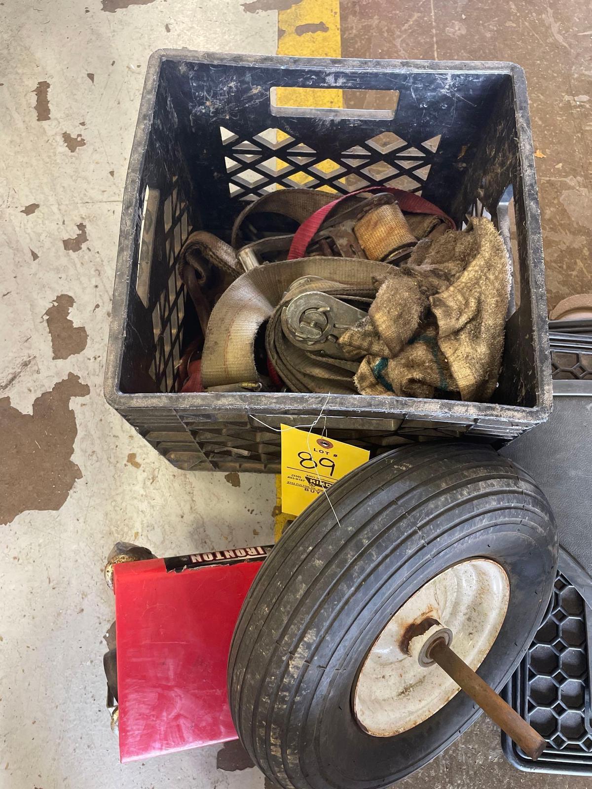 Small Trailer Tire, Ratchet Straps