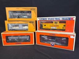 Lionel UP caboose, freight car, tank car, (5)