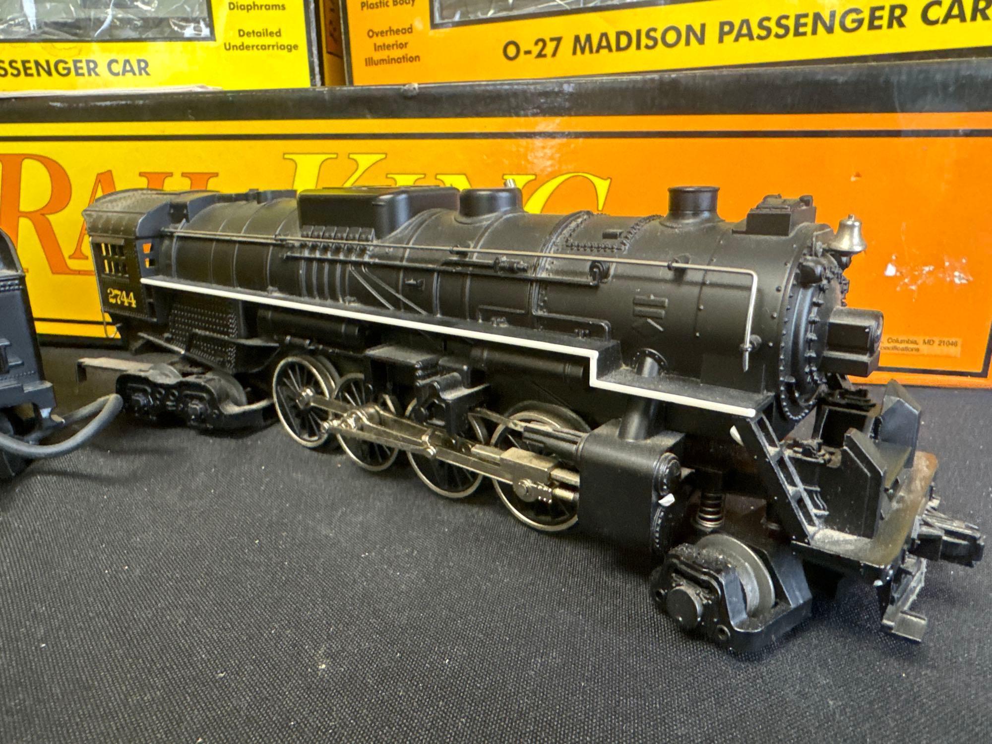 Rail King Chesapeake & Ohio Berkshire steam engine with tender & 2 cars