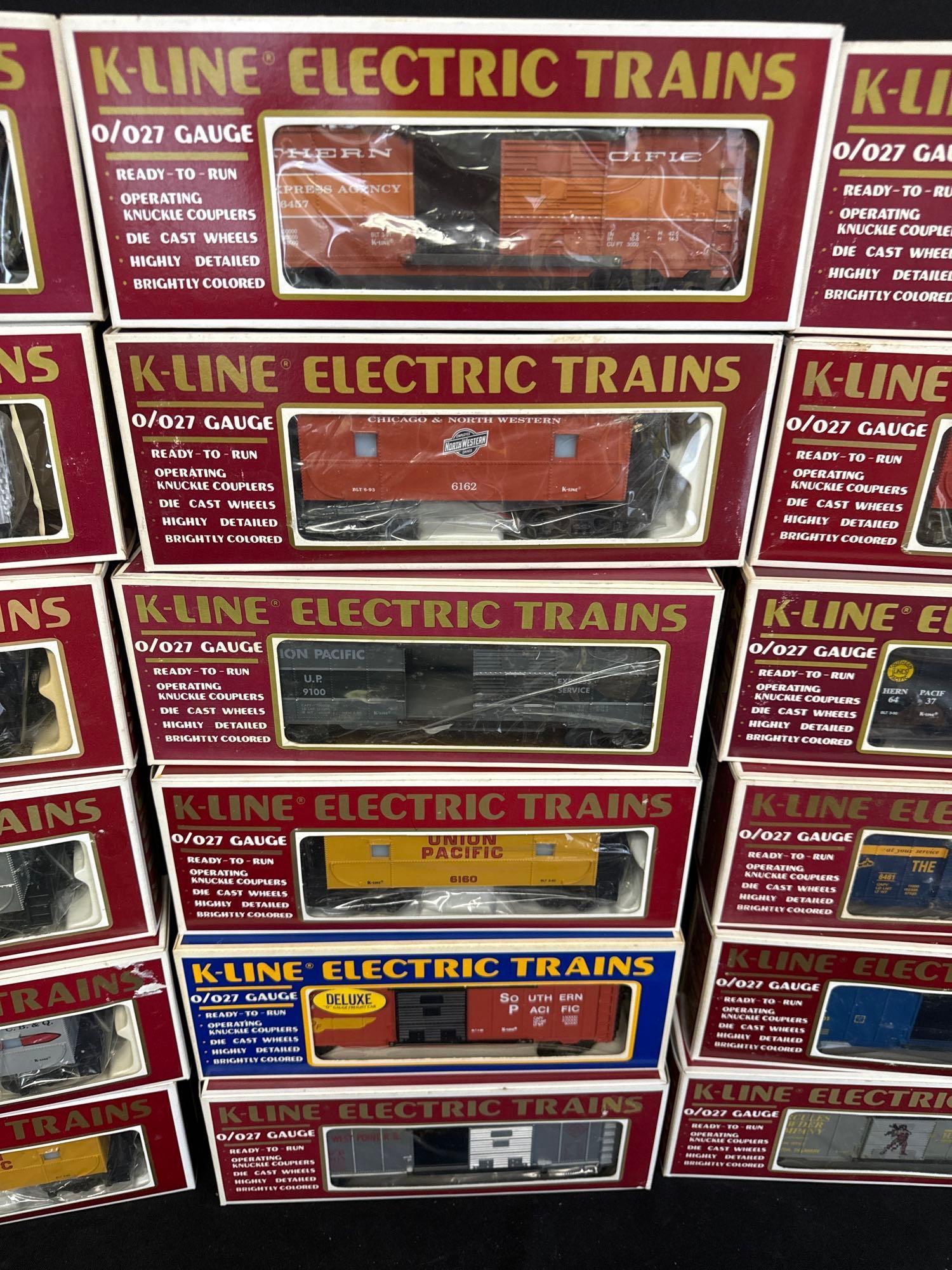 K Line Freight, caboose, cars (18)