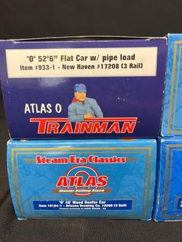 (4) Atlas Box Cars and Freight Cars