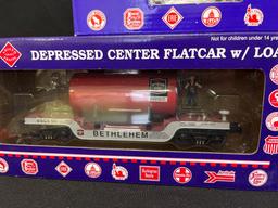 RMT Depressed Center Flat Car and Powered Baltimore and Ohio RDC Car