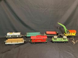 (7) Early Pre War Lionel Freight Cars & Crane