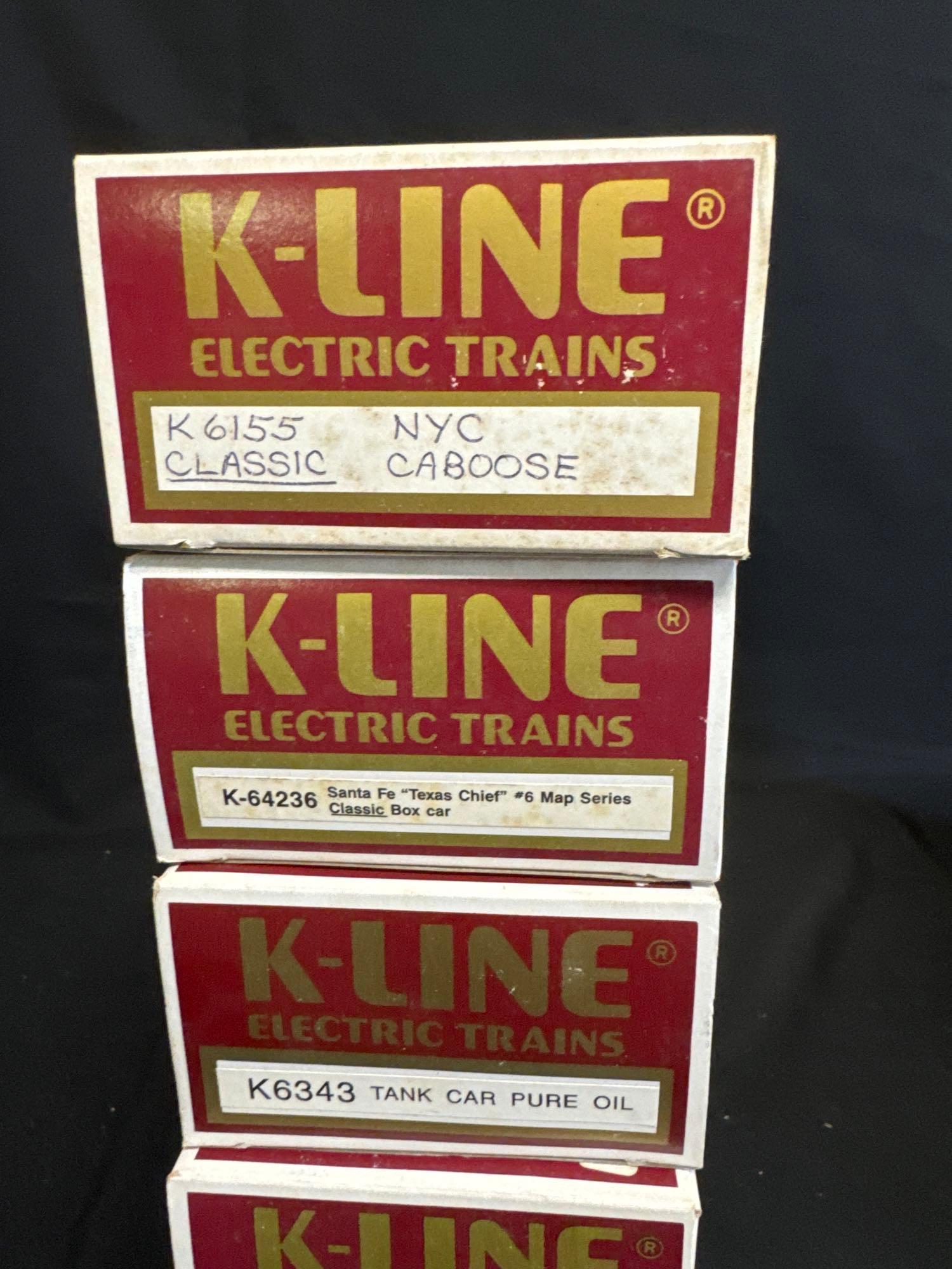 K Line tank, freight, caboose cars (18)