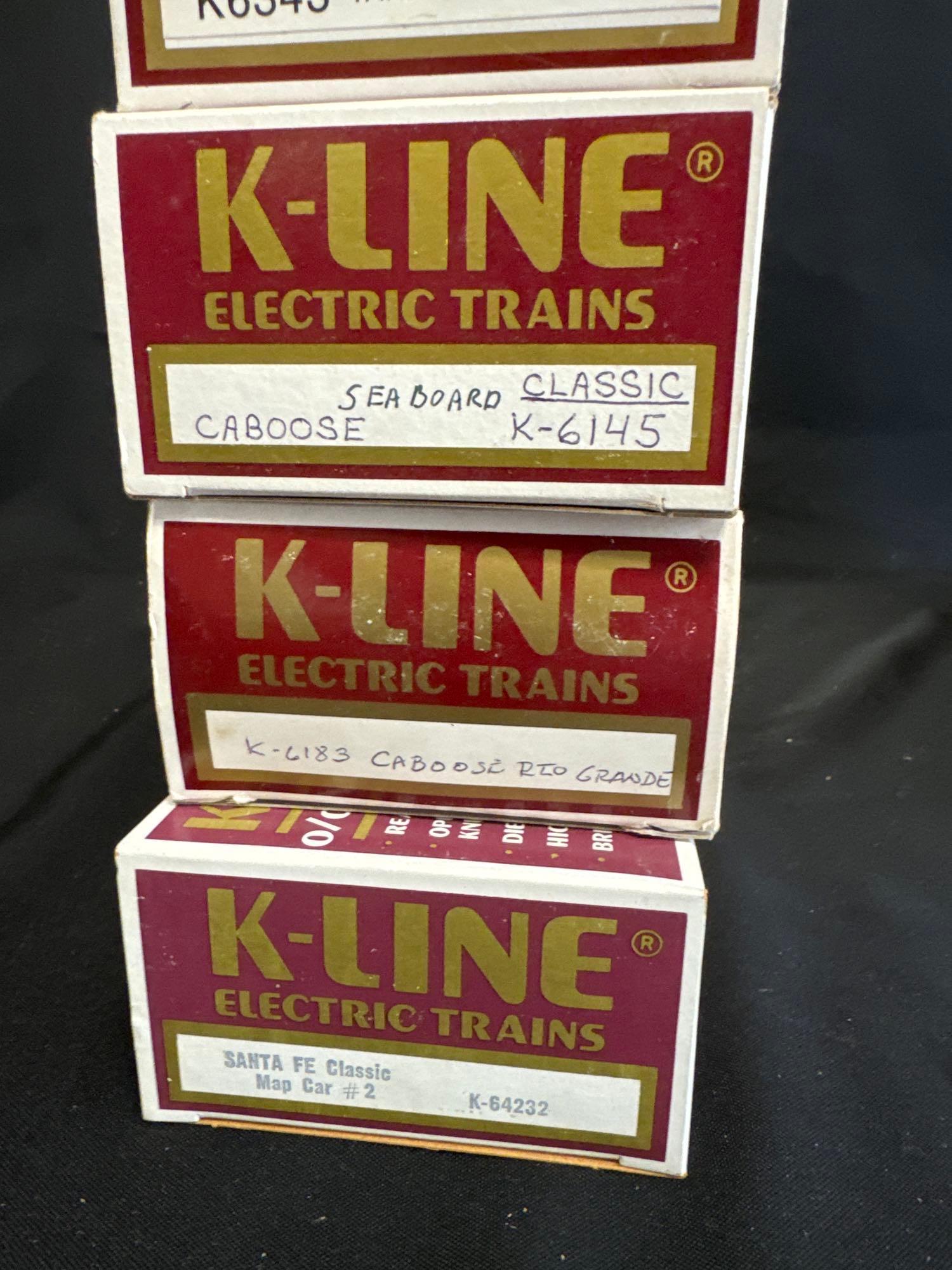 K Line tank, freight, caboose cars (18)